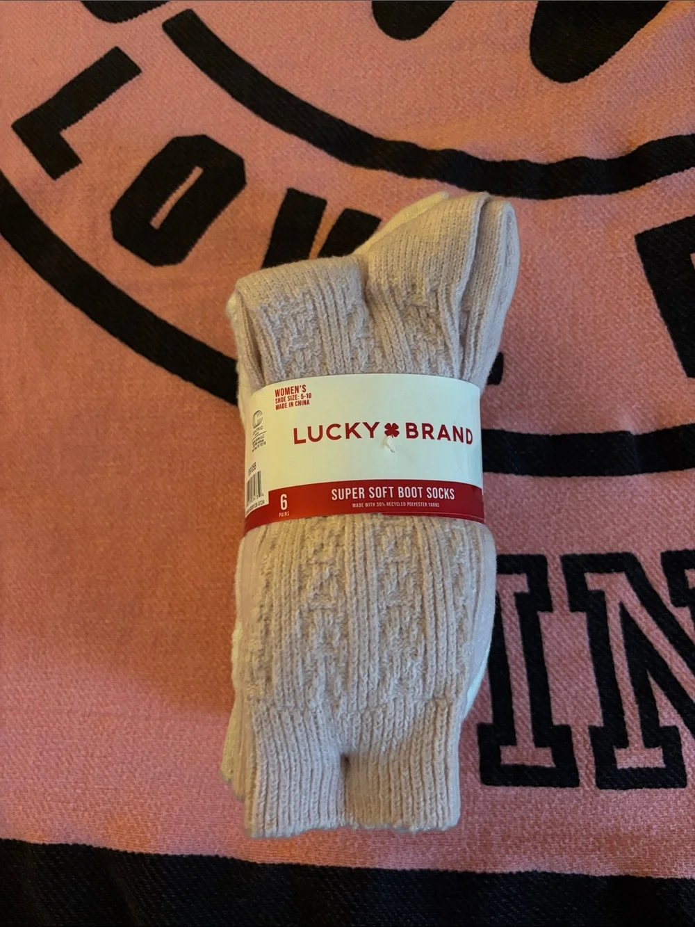 Lucky Brand Women's Super Soft Boot Socks - Light Pink